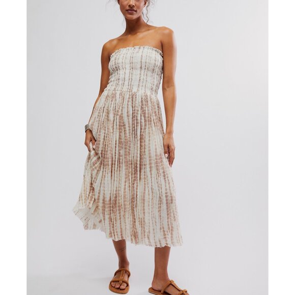 FREE PEOPLE FP One Ravenna Printed Convertible Maxi Skirt / Soft Mauve Combo - Picture 6 of 12